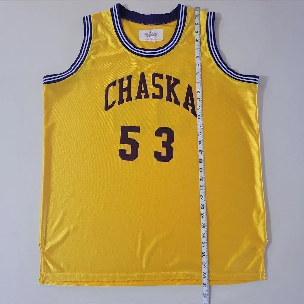 Chaska High School Hawks #53 Basketball Yellow Jersey